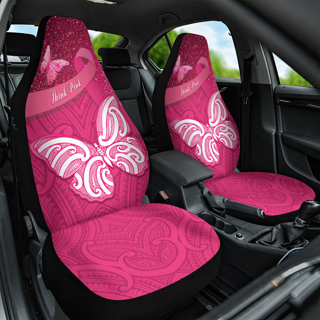 New Zealand Breast Cancer Awareness Car Seat Cover Pink Ribbon Butterfly Maori Pattern