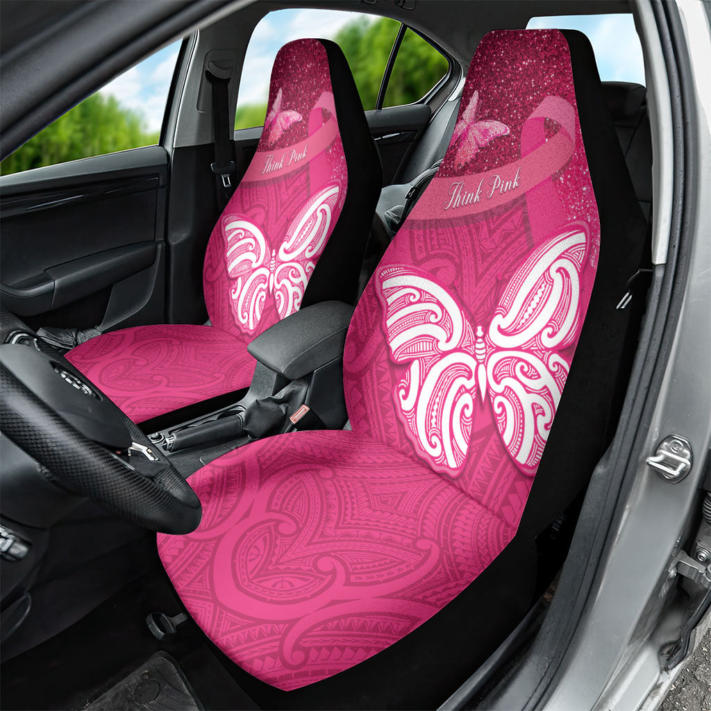 New Zealand Breast Cancer Awareness Car Seat Cover Pink Ribbon Butterfly Maori Pattern