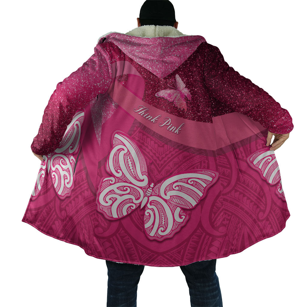 New Zealand Breast Cancer Awareness Cloak Pink Ribbon Butterfly Maori Pattern LT22 - Polynesian Pride