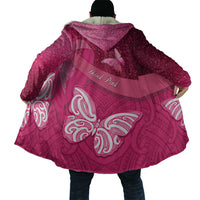 New Zealand Breast Cancer Awareness Cloak Pink Ribbon Butterfly Maori Pattern LT22 - Polynesian Pride