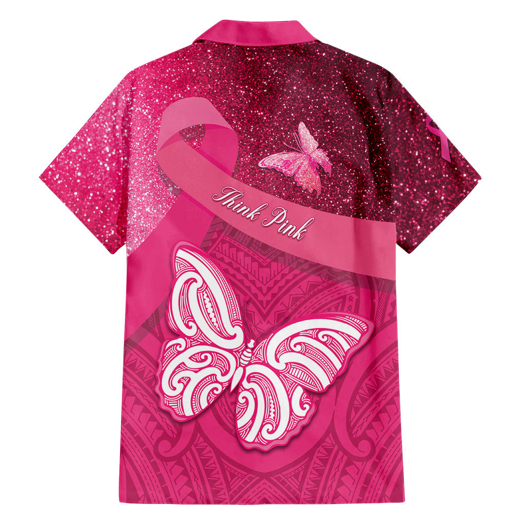New Zealand Breast Cancer Awareness Hawaiian Shirt Pink Ribbon Butterfly Maori Pattern