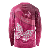 New Zealand Breast Cancer Awareness Long Sleeve Shirt Pink Ribbon Butterfly Maori Pattern