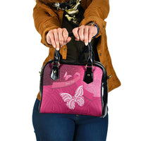 New Zealand Breast Cancer Awareness Shoulder Handbag Pink Ribbon Butterfly Maori Pattern