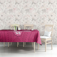New Zealand Breast Cancer Awareness Tablecloth Pink Ribbon Butterfly Maori Pattern