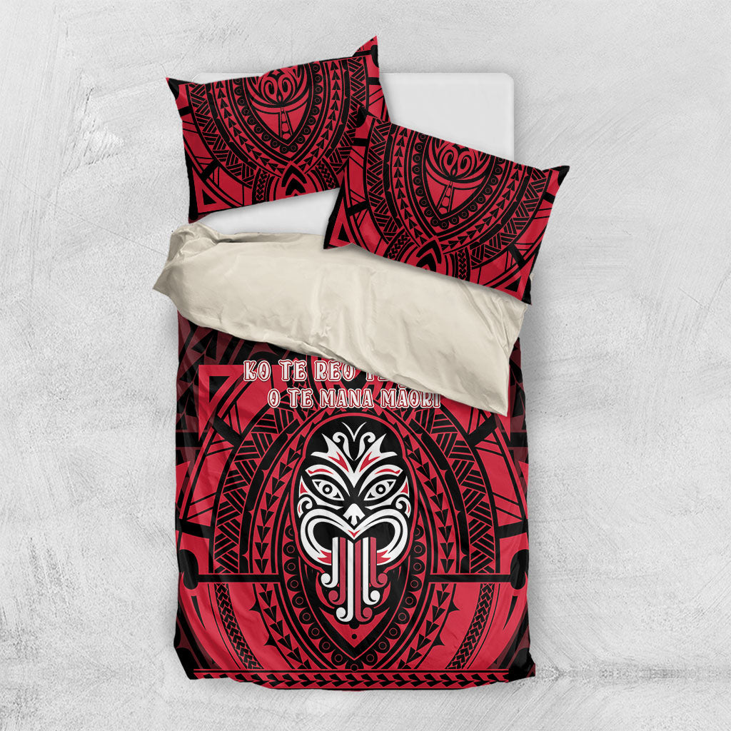 New Zealand Maori Language Week Bedding Set Te Wiki O Te Reo Maori Hei Tiki LT22 US Twin 172cm x 218cm Red - Polynesian Pride
