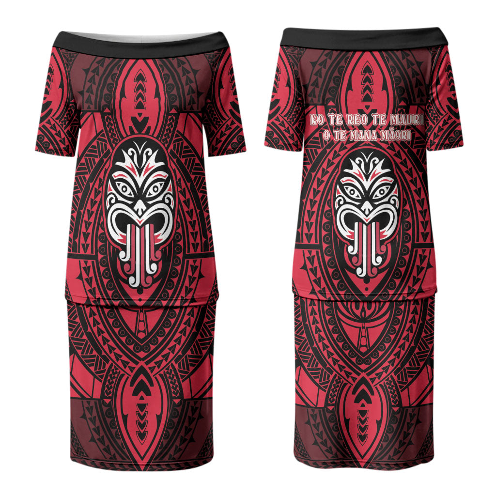 New Zealand Maori Language Week Couples Matching Puletasi and Hawaiian Shirt Te Wiki O Te Reo Maori Hei Tiki LT22 - Polynesian Pride