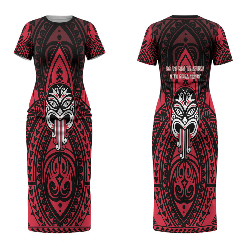 New Zealand Maori Language Week Couples Matching Short Sleeve Bodycon Dress and Hawaiian Shirt Te Wiki O Te Reo Maori Hei Tiki LT22 - Polynesian Pride
