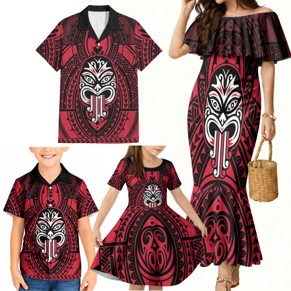 New Zealand Maori Language Week Family Matching Mermaid Dress and Hawaiian Shirt Te Wiki O Te Reo Maori Hei Tiki LT22 - Polynesian Pride