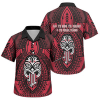 New Zealand Maori Language Week Family Matching Mermaid Dress and Hawaiian Shirt Te Wiki O Te Reo Maori Hei Tiki LT22 Son's Shirt Red - Polynesian Pride