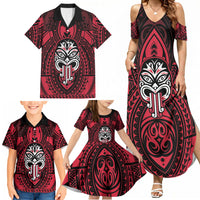 New Zealand Maori Language Week Family Matching Summer Maxi Dress and Hawaiian Shirt Te Wiki O Te Reo Maori Hei Tiki LT22 - Polynesian Pride
