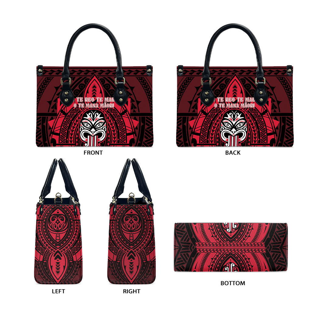 New Zealand Maori Language Week Leather Bag Te Wiki O Te Reo Maori Hei Tiki LT22 - Polynesian Pride