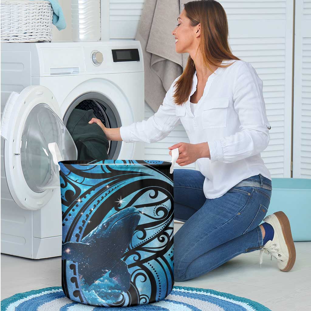 New Zealand Matariki Laundry Basket Maori Humpback Whale Galaxy
