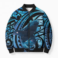 New Zealand Matariki Bomber Puffer Jacket Maori Humpback Whale Galaxy