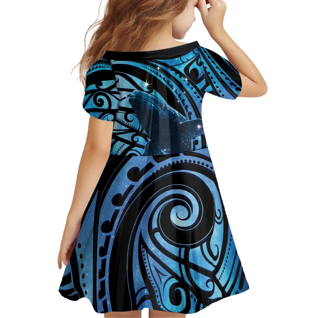 New Zealand Matariki Family Matching Off Shoulder Maxi Dress and Hawaiian Shirt Maori Humpback Whale Galaxy LT22 - Polynesian Pride