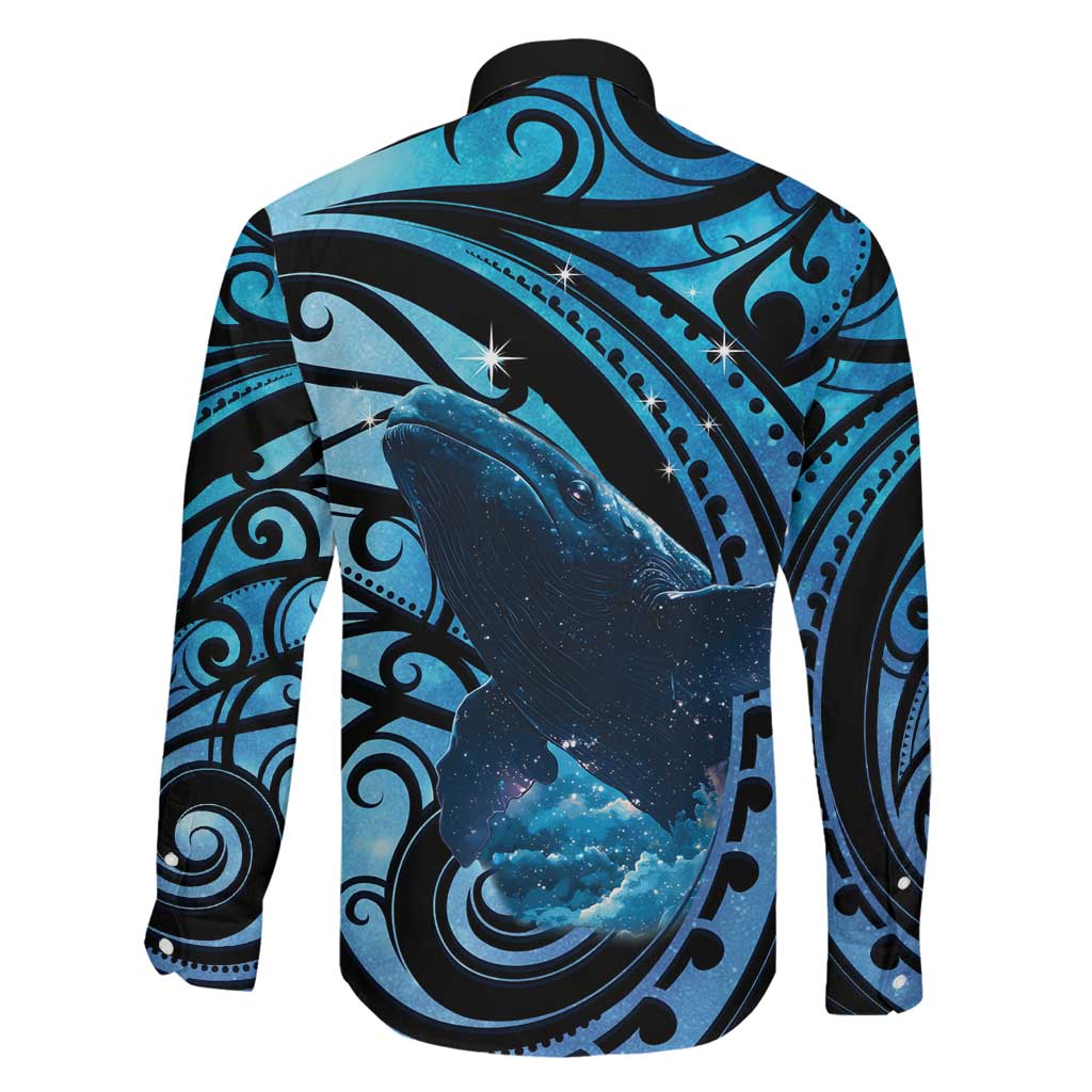 New Zealand Matariki Family Matching Off Shoulder Short Dress and Hawaiian Shirt Maori Humpback Whale Galaxy LT22 - Polynesian Pride