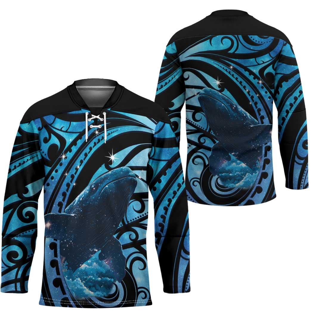 New Zealand Matariki Hockey Jersey Maori Humpback Whale Galaxy