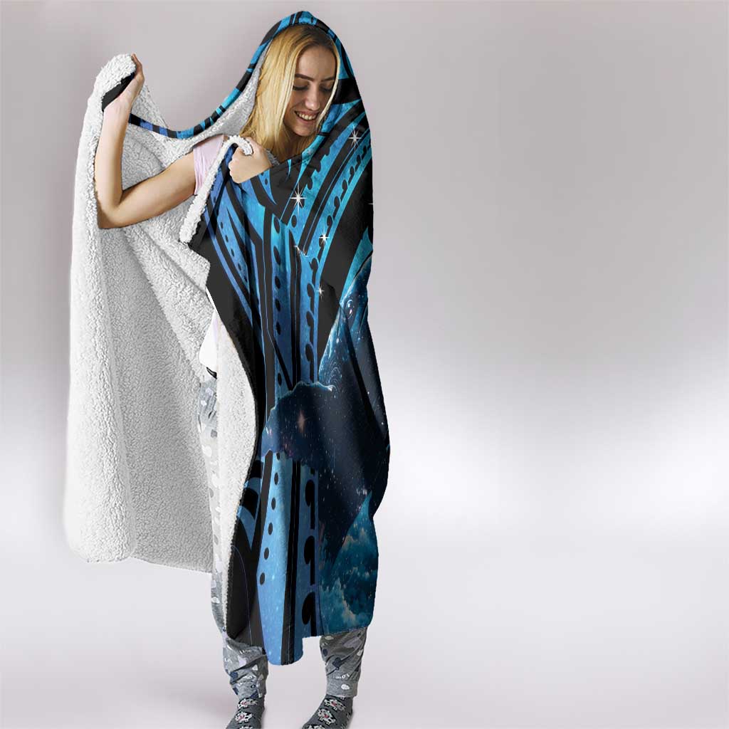 New Zealand Matariki Hooded Blanket Maori Humpback Whale Galaxy