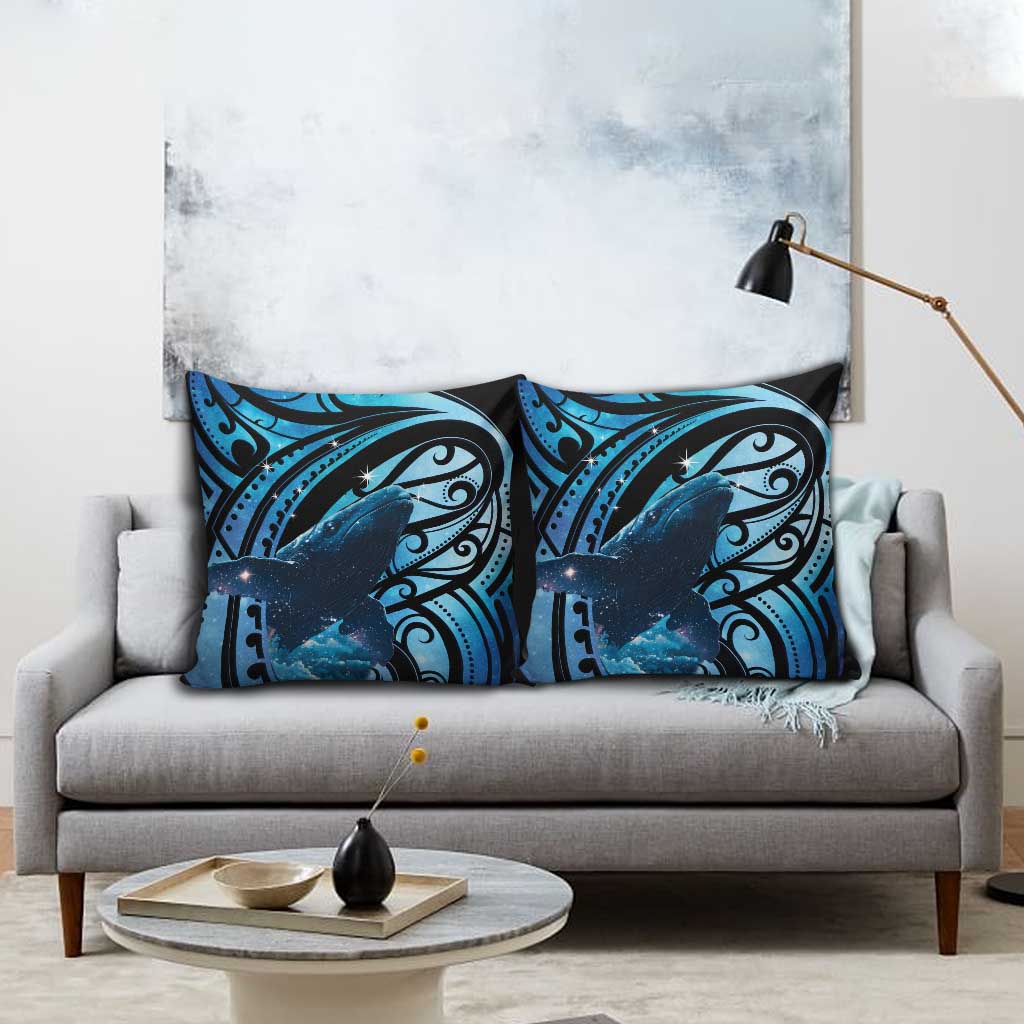 New Zealand Matariki Pillow Cover Maori Humpback Whale Galaxy