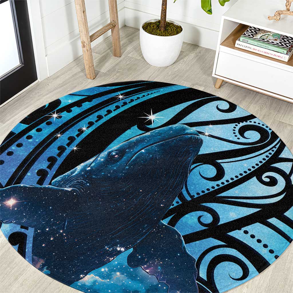New Zealand Matariki Round Carpet Maori Humpback Whale Galaxy