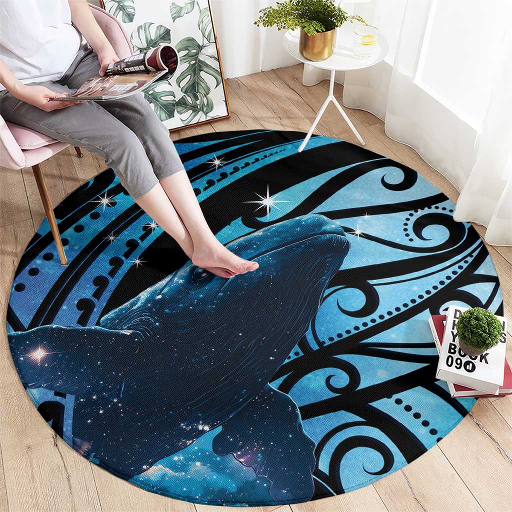 New Zealand Matariki Round Carpet Maori Humpback Whale Galaxy