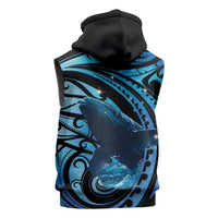 New Zealand Matariki Sleeveless Hoodie Maori Humpback Whale Galaxy