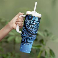 New Zealand Matariki Tumbler With Handle Maori Humpback Whale Galaxy