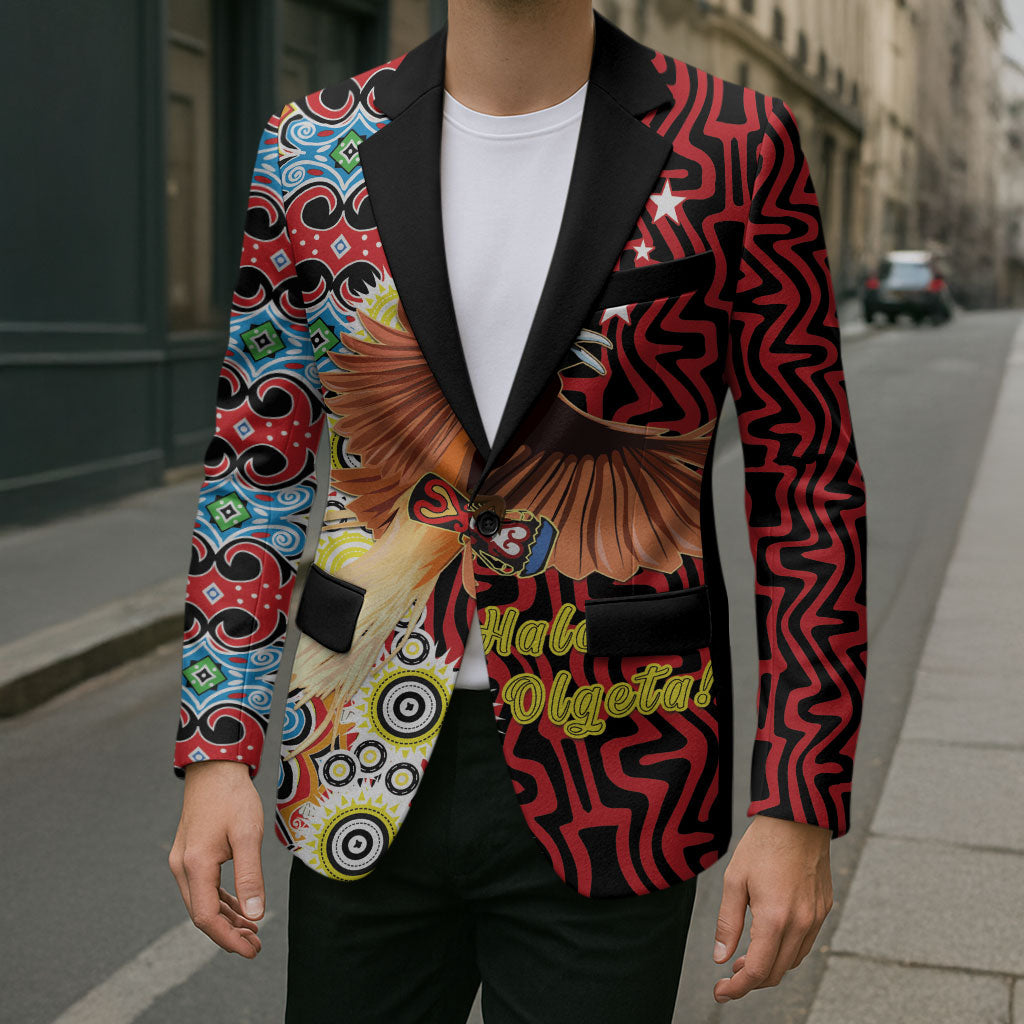 Personalised Papua New Guinea Pidgin Language Week Blazer Halo Olgeta Tok Pisin Wik Bird Of Paradise Oro Batik LT22 - Polynesian Pride