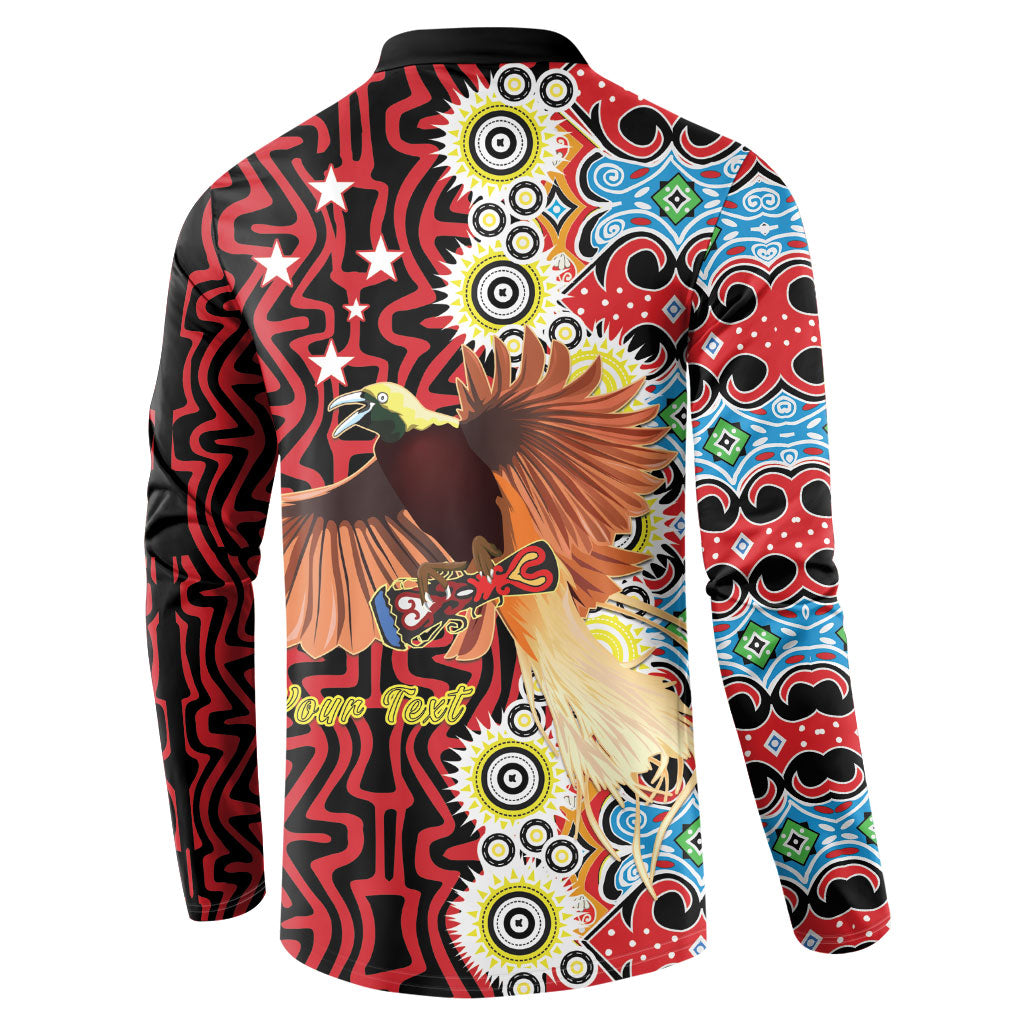 Personalised Papua New Guinea Pidgin Language Week Button Sweatshirt Halo Olgeta Tok Pisin Wik Bird Of Paradise Oro Batik LT22 - Polynesian Pride