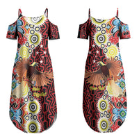 Personalised Papua New Guinea Pidgin Language Week Couples Matching Summer Maxi Dress and Hawaiian Shirt Halo Olgeta Tok Pisin Wik Bird Of Paradise Oro Batik LT22 - Polynesian Pride