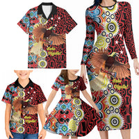 Personalised Papua New Guinea Pidgin Language Week Family Matching Long Sleeve Bodycon Dress and Hawaiian Shirt Halo Olgeta Tok Pisin Wik Bird Of Paradise Oro Batik LT22 - Polynesian Pride