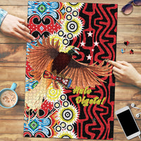 Papua New Guinea Pidgin Language Week Puzzle Halo Olgeta Tok Pisin Wik Bird Of Paradise Oro Batik LT22 Red - Polynesian Pride