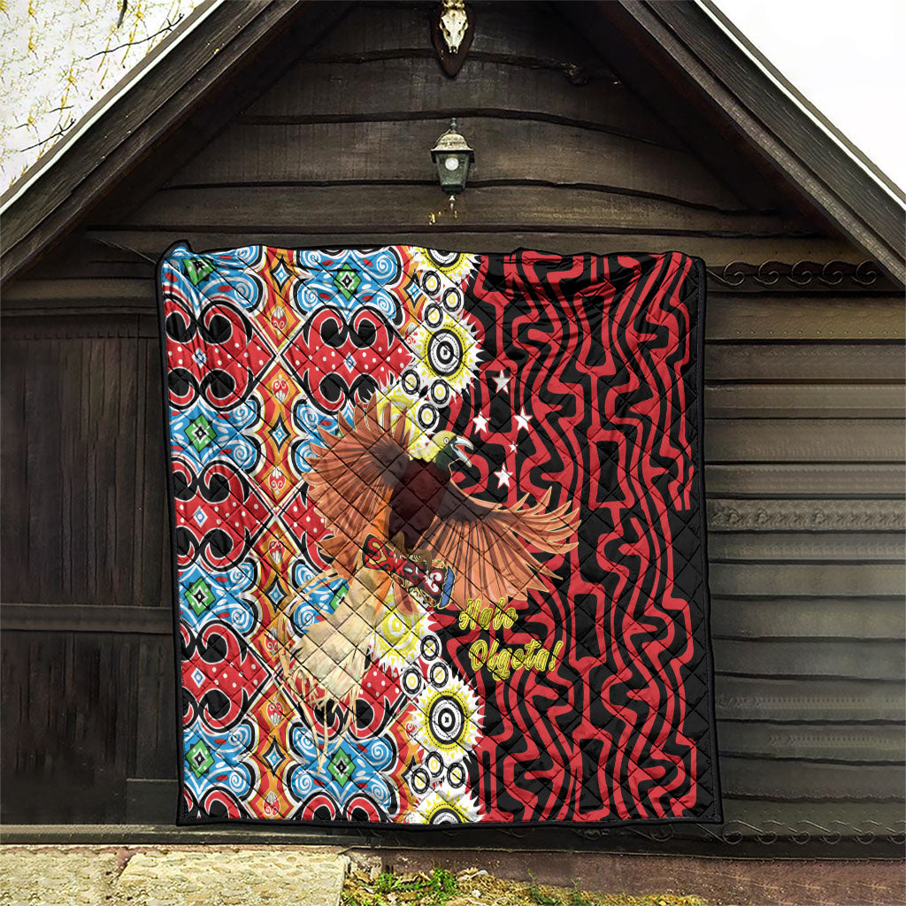 Papua New Guinea Pidgin Language Week Quilt Halo Olgeta Tok Pisin Wik Bird Of Paradise Oro Batik LT22 - Polynesian Pride