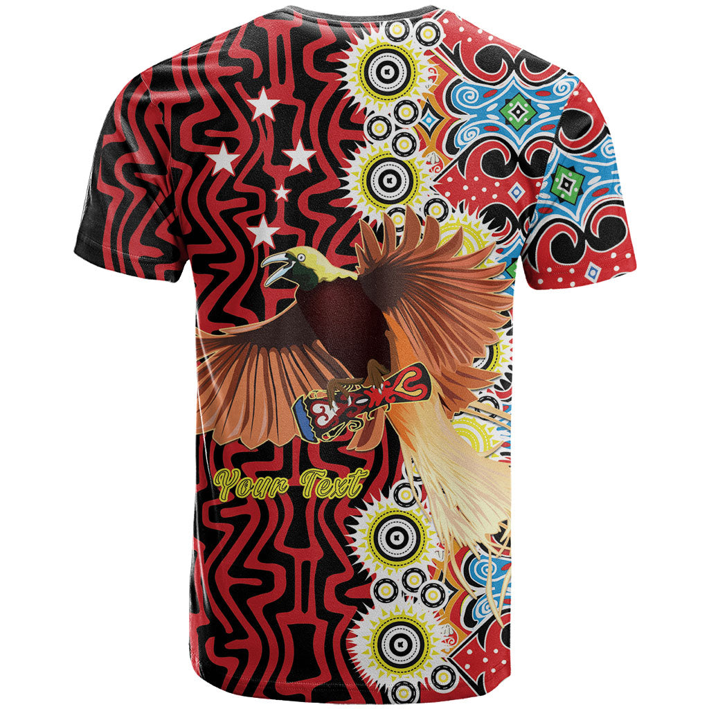 Personalised Papua New Guinea Pidgin Language Week T Shirt Halo Olgeta Tok Pisin Wik Bird Of Paradise Oro Batik LT22 - Polynesian Pride