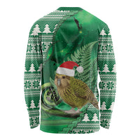 New Zealand Kakapo Christmas In July Long Sleeve Shirt Silver Fern Santa Xmas Green Color