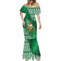 New Zealand Kakapo Christmas In July Mermaid Dress Silver Fern Santa Xmas Green Color LT22 - Polynesian Pride