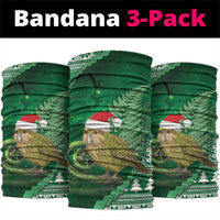 New Zealand Kakapo Christmas In July Neck Gaiter Silver Fern Santa Xmas Green Color