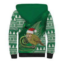New Zealand Kakapo Christmas In July Sherpa Hoodie Silver Fern Santa Xmas Green Color LT22 - Polynesian Pride