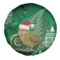New Zealand Kakapo Christmas In July Spare Tire Cover Silver Fern Santa Xmas Green Color