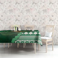 New Zealand Kakapo Christmas In July Tablecloth Silver Fern Santa Xmas Green Color