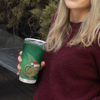 New Zealand Kakapo Christmas In July Tumbler Cup Silver Fern Santa Xmas Green Color LT22 - Polynesian Pride