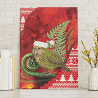 New Zealand Kakapo Christmas In July Canvas Wall Art Silver Fern Santa Xmas Red Color