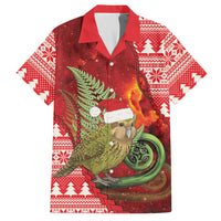 New Zealand Kakapo Christmas In July Hawaiian Shirt Silver Fern Santa Xmas Red Color