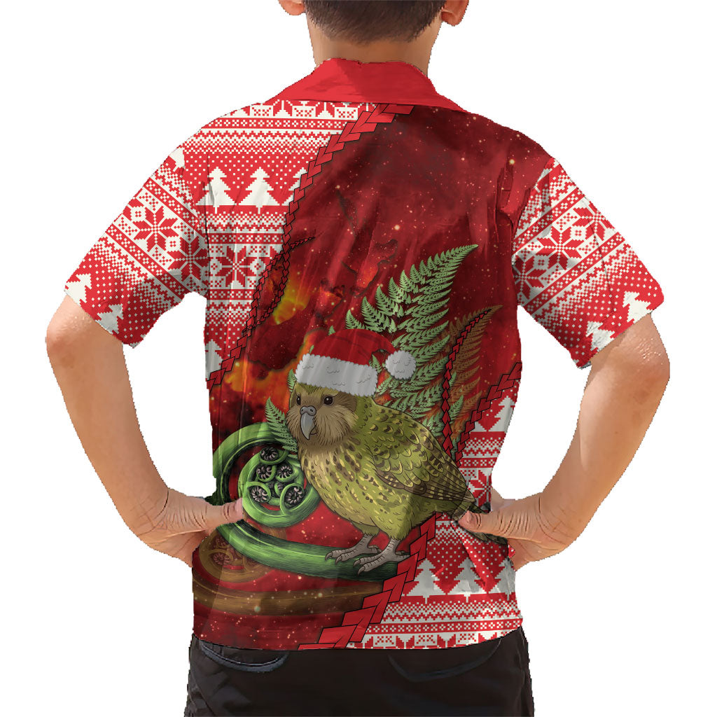 New Zealand Kakapo Christmas In July Hawaiian Shirt Silver Fern Santa Xmas Red Color