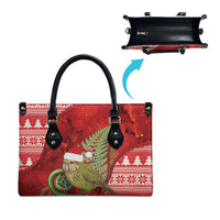 New Zealand Kakapo Christmas In July Leather Bag Silver Fern Santa Xmas Red Color