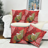New Zealand Kakapo Christmas In July Pillow Cover Silver Fern Santa Xmas Red Color