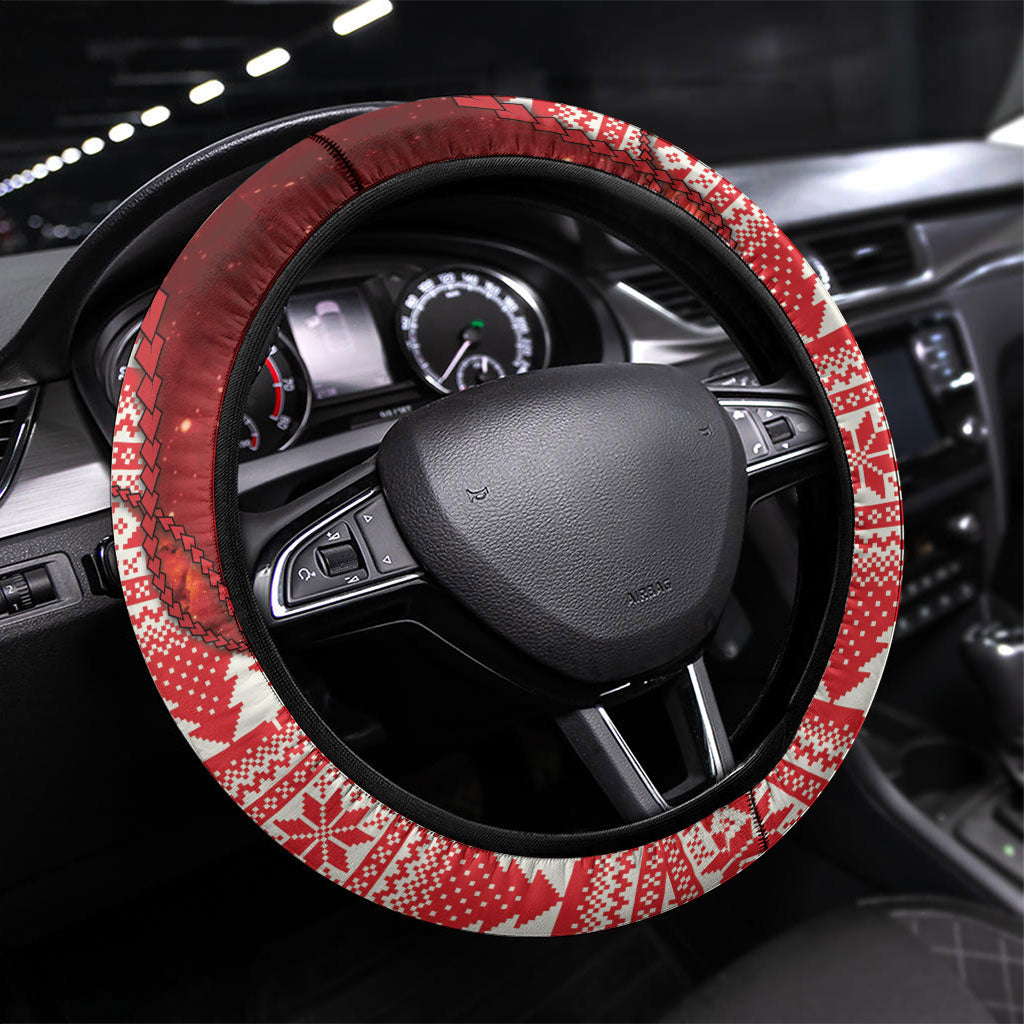 New Zealand Kakapo Christmas In July Steering Wheel Cover Silver Fern Santa Xmas Red Color