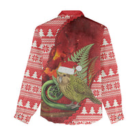 New Zealand Kakapo Christmas In July Women Casual Shirt Silver Fern Santa Xmas Red Color LT22 - Polynesian Pride
