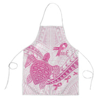 Breast Cancer Awareness Apron Pink Ribbon Turtle Polynesian Pattern White LT22 Pink - Polynesian Pride