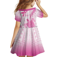 Breast Cancer Awareness Personalised Family Matching Off Shoulder Maxi Dress and Hawaiian Shirt Pink Ribbon Turtle Polynesian Pattern White LT22 - Polynesian Pride