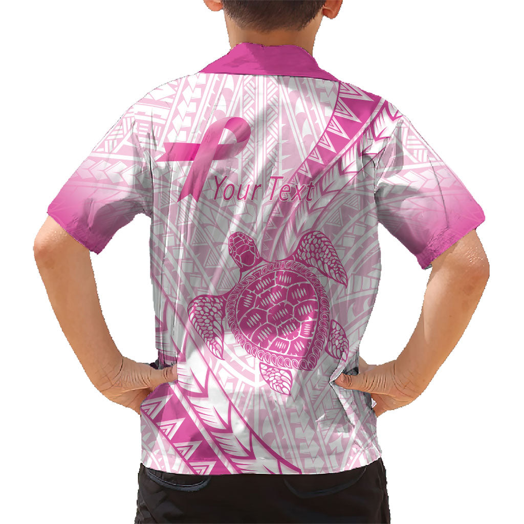 Breast Cancer Awareness Personalised Family Matching Summer Maxi Dress and Hawaiian Shirt Pink Ribbon Turtle Polynesian Pattern White LT22 - Polynesian Pride